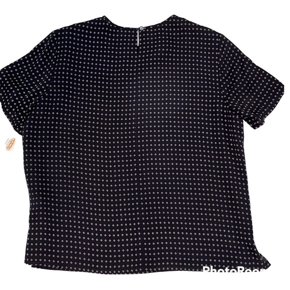 NEW Talbots Black Silk Short Sleeve Blouse - Picture 4 of 8